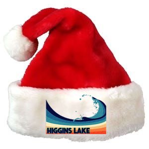 Higgins Lake Michigan Retro Boating Sailing & Fishing Premium Christmas Santa Hat