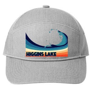 Higgins Lake Michigan Retro Boating Sailing & Fishing 7-Panel Snapback Hat