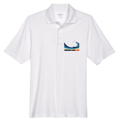 Higgins Lake Michigan Retro Boating Sailing & Fishing Men's Origin Performance Piqué Polo