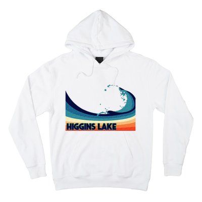 Higgins Lake Michigan Retro Boating Sailing & Fishing Hoodie