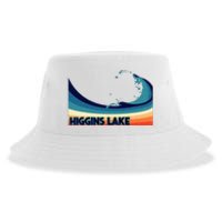 Higgins Lake Michigan Retro Boating Sailing & Fishing Sustainable Bucket Hat