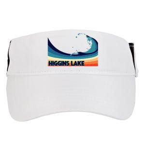 Higgins Lake Michigan Retro Boating Sailing & Fishing Adult Drive Performance Visor