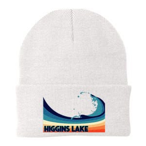 Higgins Lake Michigan Retro Boating Sailing & Fishing Knit Cap Winter Beanie