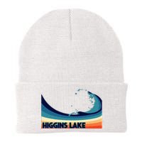 Higgins Lake Michigan Retro Boating Sailing & Fishing Knit Cap Winter Beanie