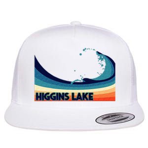 Higgins Lake Michigan Retro Boating Sailing & Fishing Flat Bill Trucker Hat