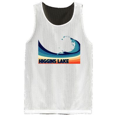 Higgins Lake Michigan Retro Boating Sailing & Fishing Mesh Reversible Basketball Jersey Tank