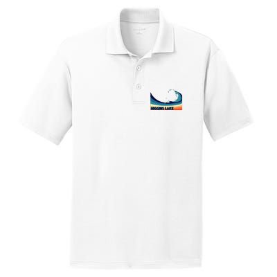 Higgins Lake Michigan Retro Boating Sailing & Fishing PosiCharge RacerMesh Polo