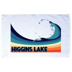 Higgins Lake Michigan Retro Boating Sailing & Fishing Microfiber Hand Towel