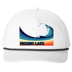 Higgins Lake Michigan Retro Boating Sailing & Fishing Snapback Five-Panel Rope Hat