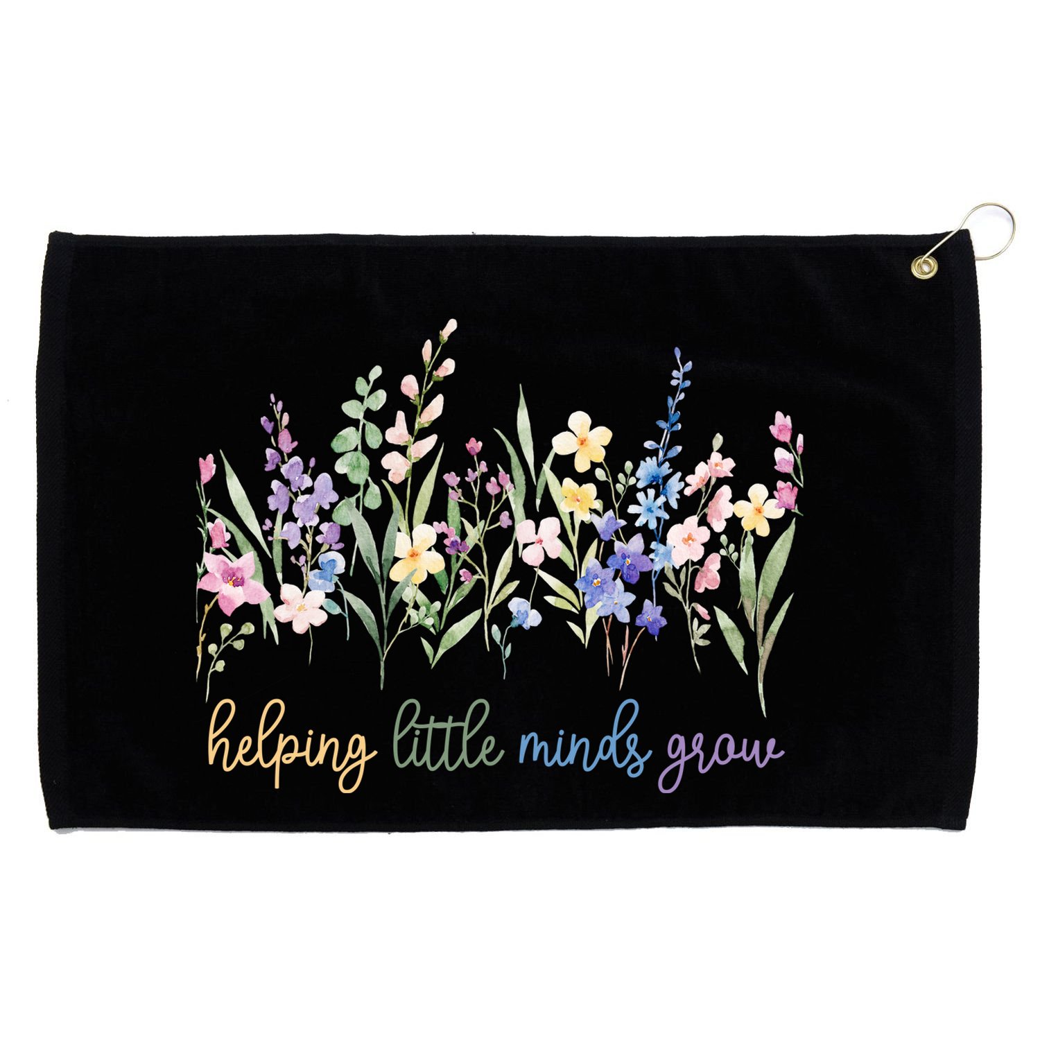 Helping Little Minds Grow Grommeted Golf Towel