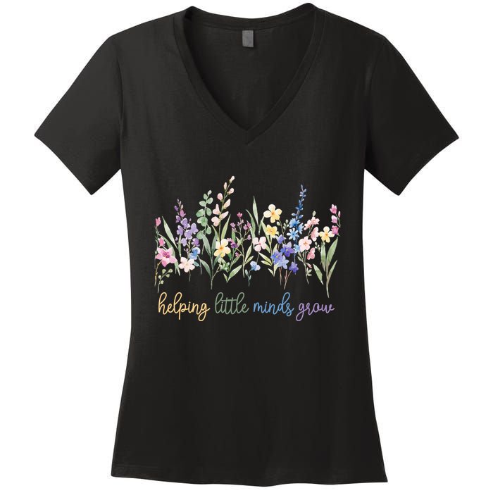 Helping Little Minds Grow Women's V-Neck T-Shirt