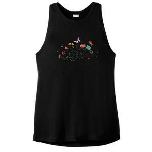 Helping Little Minds Grow Wildflowers Teacher Back To School Ladies PosiCharge Tri-Blend Wicking Tank