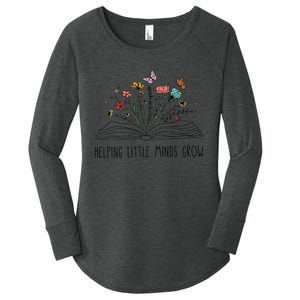 Helping Little Minds Grow Wildflowers Teacher Back To School Women's Perfect Tri Tunic Long Sleeve Shirt