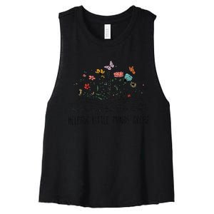 Helping Little Minds Grow Wildflowers Teacher Back To School Women's Racerback Cropped Tank