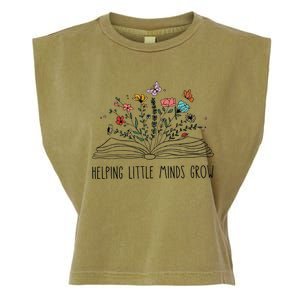 Helping Little Minds Grow Wildflowers Teacher Back To School Garment-Dyed Women's Muscle Tee