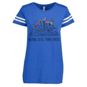 Helping Little Minds Grow Wildflowers Teacher Back To School Enza Ladies Jersey Football T-Shirt