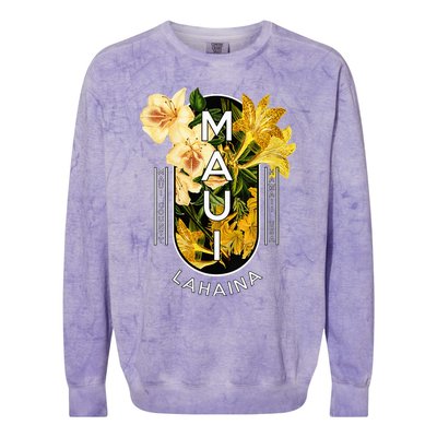 Hawaii Lahaina Maui Floral Colorblast Crewneck Sweatshirt