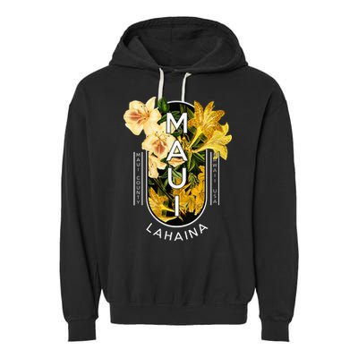 Hawaii Lahaina Maui Floral Garment-Dyed Fleece Hoodie