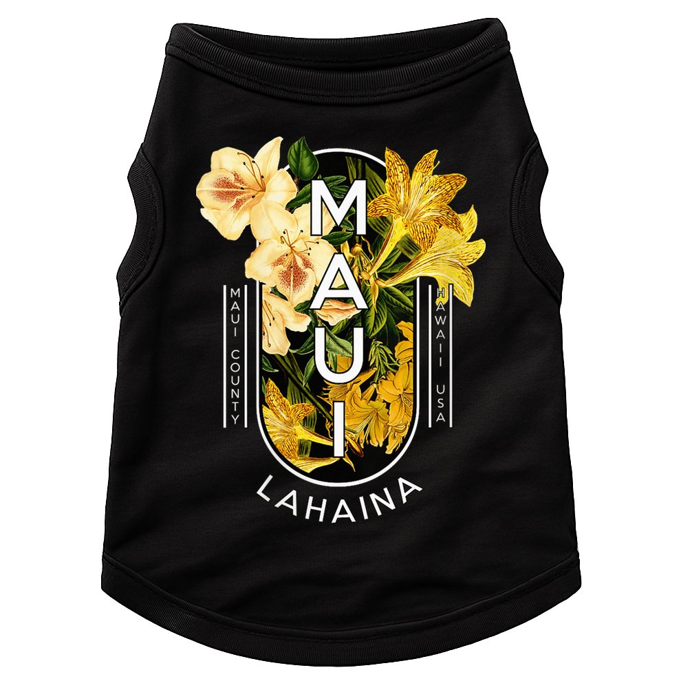 Hawaii Lahaina Maui Floral Doggie Tank