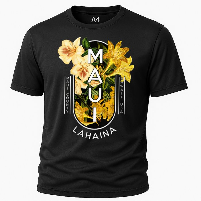 Hawaii Lahaina Maui Floral Cooling Performance Crew T-Shirt