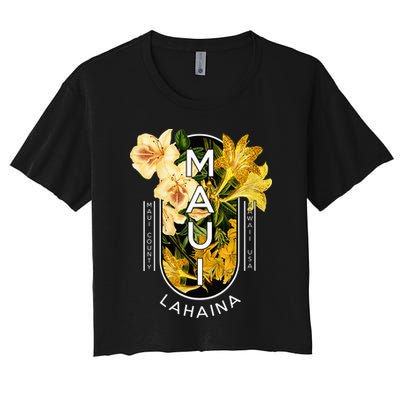 Hawaii Lahaina Maui Floral Crop Top