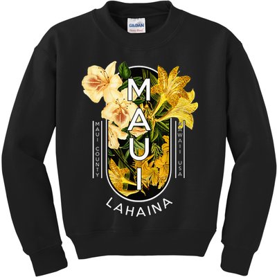 Hawaii Lahaina Maui Floral Kids Sweatshirt