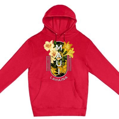 Hawaii Lahaina Maui Floral Premium Pullover Hoodie