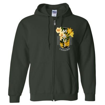 Hawaii Lahaina Maui Floral Full Zip Hoodie