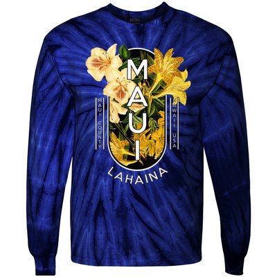 Hawaii Lahaina Maui Floral Tie-Dye Long Sleeve Shirt