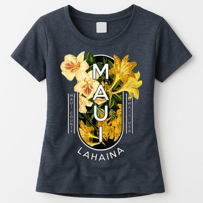 Hawaii Lahaina Maui Floral Womens T-Shirt