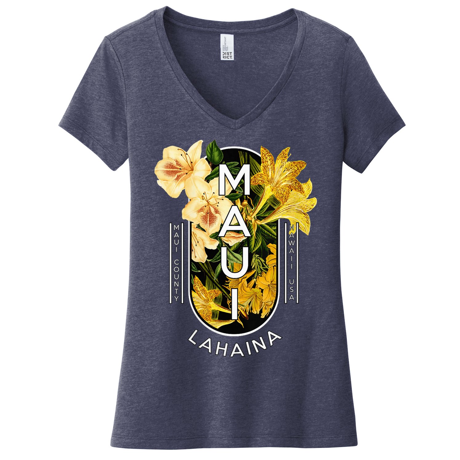 Hawaii Lahaina Maui Floral Women's V-Neck T-Shirt