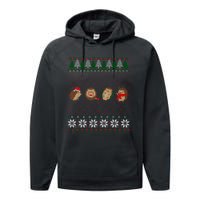 Hedgehogs Lover Merry Christmas Ugly Xmas Performance Fleece Hoodie