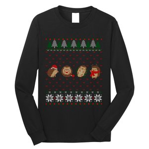 Hedgehogs Lover Merry Christmas Ugly Xmas Long Sleeve Shirt