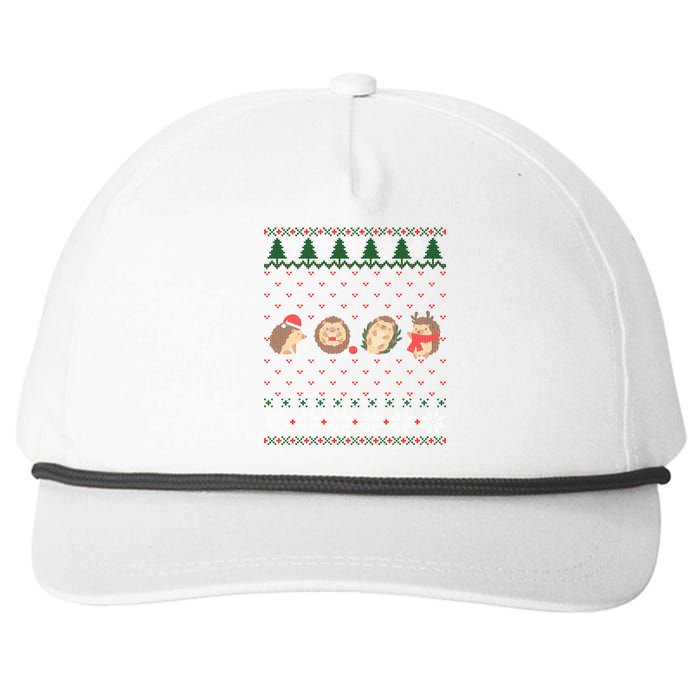 Hedgehogs Lover Merry Christmas Ugly Xmas Snapback Five-Panel Rope Hat