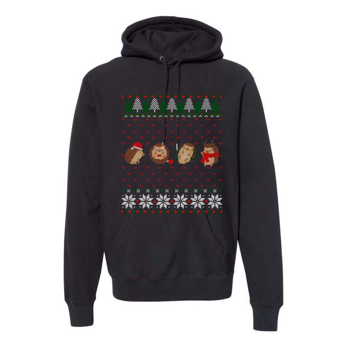 Hedgehogs Lover Merry Christmas Ugly Xmas Premium Hoodie