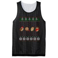 Hedgehogs Lover Merry Christmas Ugly Xmas Mesh Reversible Basketball Jersey Tank