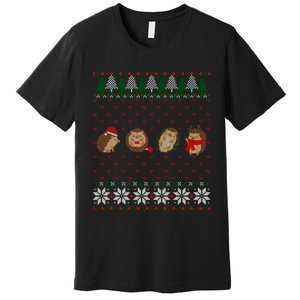 Hedgehogs Lover Merry Christmas Ugly Xmas Premium T-Shirt