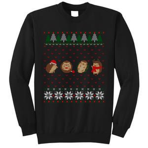 Hedgehogs Lover Merry Christmas Ugly Xmas Tall Sweatshirt