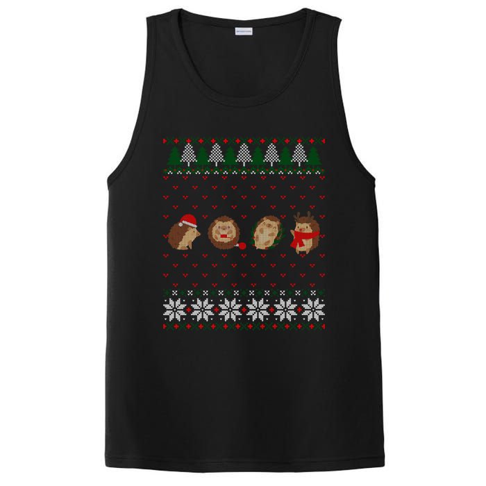 Hedgehogs Lover Merry Christmas Ugly Xmas PosiCharge Competitor Tank