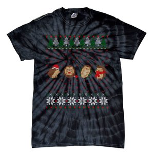 Hedgehogs Lover Merry Christmas Ugly Xmas Tie-Dye T-Shirt