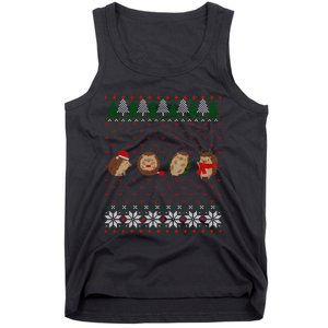 Hedgehogs Lover Merry Christmas Ugly Xmas Tank Top