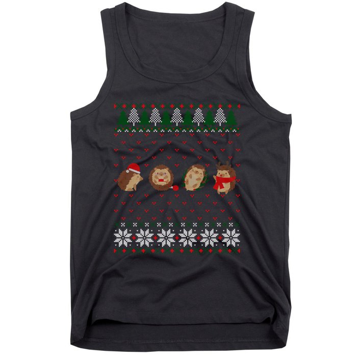 Hedgehogs Lover Merry Christmas Ugly Xmas Tank Top