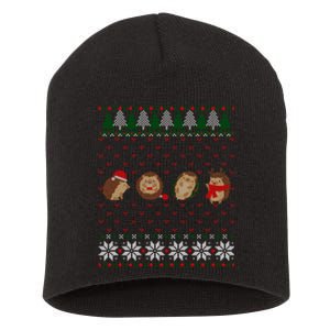 Hedgehogs Lover Merry Christmas Ugly Xmas Short Acrylic Beanie