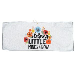 Helping Little Minds Grow Teacher Large Microfiber Waffle Golf Towel