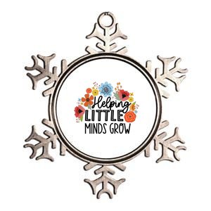 Helping Little Minds Grow Teacher Metallic Star Ornament