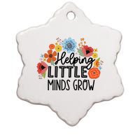 Helping Little Minds Grow Teacher Ceramic Star Ornament