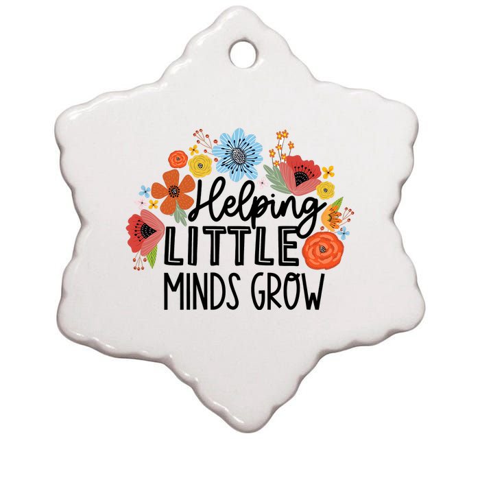 Helping Little Minds Grow Teacher Ceramic Star Ornament