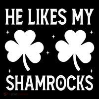 He Likes My Shamrocks Funny St Patricks Day Sustainable Beanie