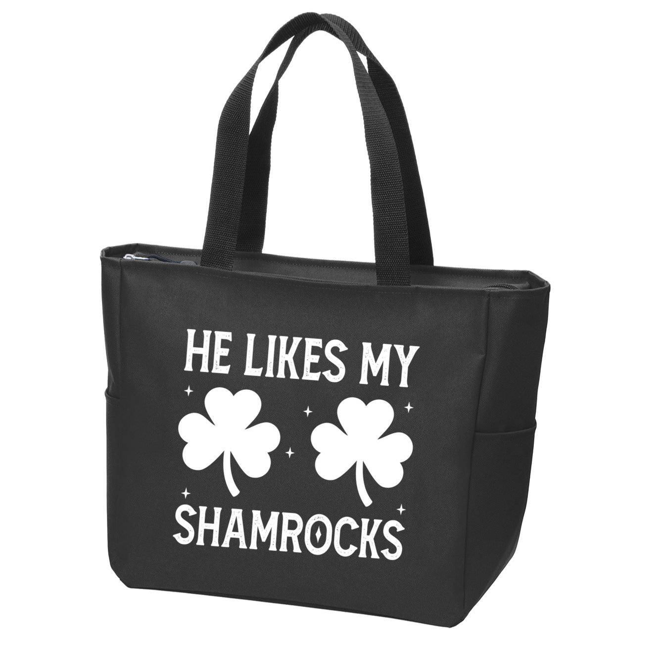 He Likes My Shamrocks Funny St Patricks Day Zip Tote Bag