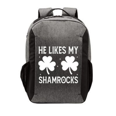 He Likes My Shamrocks Funny St Patricks Day Vector Backpack